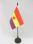 DRAPEAU DE TABLE ESPAGNOL RÉPUBLICAIN ETOILE ROUGE 15x10cm - PETIT DRAPEAUX DE B