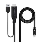 Nanocable 10.15.4354 - Câble convertisseur HDMI vers USB-C - 1,8 m, Plug & Play, haute résolution 4K à 60Hz, compatible avec HDMI 2.0 et DP Alt Mode, couleur noire