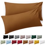 Blumtal Taie Oreiller 40x60 Lot de 2 - Housse de Coussin Microfibre - Taies d'oreillers avec Fermeture enveloppe, certifiée Oeko-Tex, Extra Douce et Lavable - Marron