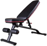 GANE Banc de Musculation réglables Tabouret Sit-ups Tabouret d'entraînement Multifonctionnel Pliable à la Maison pour Chaise de Fitness Chargement 300 kg, Noir