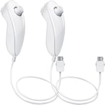 Nunchuck Contrôleurs Pour Nintendo Wii U,Lot De 2 Manettes Remplacement Pour Wii U Jeu Vidéo-Blanc