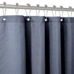 Shower Curtain for Bathroom with Metal Hooks Linen Fabric Shower Curtain Heavy Duty Bath Curtain for Wet Room Bathtub Shower Stall, Hotel Quality, Weighted Hem, Waterproof - 182 x 182cm (Navy Blue)