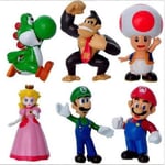 6-pack Super Mario-figurer - Julgåvor för barn och Super Mario-fans