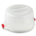 Dr Oetker 1013 Boite de transport gâteau, Boite à gâteau transparente, Boite gâteau, Boîte de conservation pour gâteau, Boîte à gâteaux ronde, Plastique, Blanc, 38,5 x 19 cm