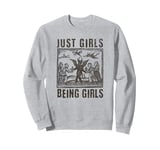 Vintage Witches Coven Girls Being Girls Funny Witchy Vibes Sweatshirt