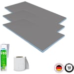 Wedi - Pack 3 panneaux de construction 125 x 60 x 0,4 cm + colle polymere étanchéité 610 + bande d'armature collante