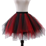 Dam Tutu Party Dans Tyllkjol Kort  BACK RED L BLACK RED