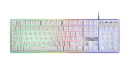 Mars Gaming MK220W Blanc, Clavier Gaming H-Mech, FRGB Rainbow et Halo, Antighosting, Langue Française