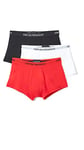 Emporio Armani Men's 3-pack Cotton Trunks underwear, Black/White/Red, XL UK