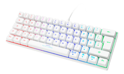 DELTACO GAMING – WK85B mechanical keyboard in 60{e87d24880d60f93515200093691a0eb3458f902ae4af0bb3ac270b0bd63a7988} layout, RGB, red switches, German Layout white (