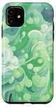 iPhone 11 Swirl Green Color Illustration Pattern Abstract Art Case