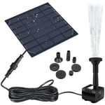 Pompe Solaire Liumy 12w Pompe À Eau Solaire Avec 4 Buses Différent Fontaine Flottante Pour Jardin Bassin Fontaines D'etang 180 L-H.