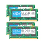 4pcs Crucial 8GB 2Rx8 PC3 12800S DDR3 1600Mhz 1.5V  SODIMM Laptop Memory RAM &D4