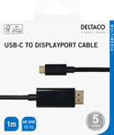 Deltaco USB-C - DisplayPort cable  4K UHD  gold plated  1m  black