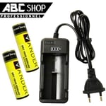 2 PILE ACCU BATTERIE RECHARGEABLE 18650 3.7V 6000mAh Li-ion + CHARGEUR " CHARGE RAPIDE "