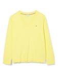 Tommy Hilfiger Women's CO Jersey Stitch V-NK Sweater Yellow Tulip XXS