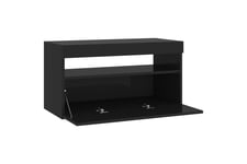 TV-benk med LED-lys svart 75x35x40 cm - Svart & mediabenk