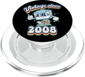 Retro Vibes 2008 Vintage Style 17th Birthday Cassette Tape PopSockets PopGrip pour MagSafe