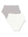 DIM Culotte Femme Taille Haute Body Touch Easy x2, Blanc/Gris, M