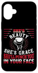 iPhone 16 Plus Boxing Girl Vintage She'S Beauty She'S Grace She'Ll Punch Case