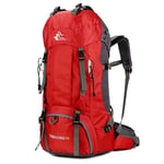 FREEDOM KNIGHT ryggsäck 60L - Med regnskydd Röd
