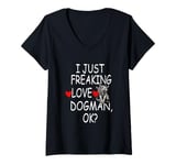 Womens Dogman Cryptid Cryptozoology Dogman V-Neck T-Shirt