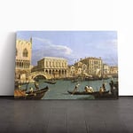 Big Box Art Canvas Print Wall Art Giovanni Canaletto Riva Degli Schiavoni, Venice | Mounted & Stretched Box Frame Picture | Home Decor for Kitchen, Living Room, Bedroom, Multi-Colour, 30x20 Inch