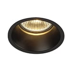 SLV 112910 Luminaire encastré, Acier allié, GU10, Horn 1 QPAR51 50W Noir Mat