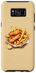 Coque pour Galaxy S8+ Fish and Chips Food Lover Dessin Unique Vintage Hommes Femmes