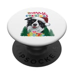 Merry Xmas Border Collie Pjs Mum and Dad Christmas Card Tee PopSockets Adhesive PopGrip