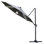 3Metre LED Cantilever Parasol Outdoor with Base Solar Lights