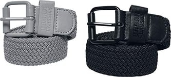 Urban Classics Tb2560-elastic Belt Set, Grey (Blk/Grey 00029), Small-Medium (Pack of 2)