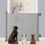 Baby Gate, MYPIN Extra Wide Retractable Dog Gates Indoor Stair Gates for Baby Pet Gates for Dogs Baby Gates for Dogs Stair Gate for Stairways, Hallways, Doorways, Indoor, Outdoor (Grey, 140 X 86 CM)