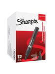 Sharpie W10 Permanent Markers | Mejselspids | Sort blæk | 12 styk