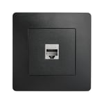 DEBFLEX - Caly - Prise RJ45 Cat. 6 - Prise Murale Ethernet Haut Débit - ABS - Installation Encastrée - Noire - 85 x 85 x 36 mm