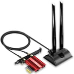 Carte WiFi 6E avec antenne d'extension de 2 mètres pour PC de Bureau, Puce Intel AX210, 802.11ax, BT 5.3, Compatible avec Windows 11/10/Linux, Compatible avec Les Cartes mères Intel/AMD