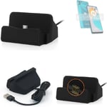 Docking Station for Motorola Moto E22s black charger Micro USB Dock Cable