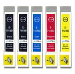 5 non-OEM Ink Cartridges to replace Epson T0711, T0712, T0713, T0714 (T0715)