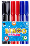 THE BOX EVERYDAY Lucky Bingo Lot de 6 marqueurs en Plastique (14 cm x 1,5 cm) – Couleurs Assorties (Rouge, Bleu, Noir), Parfaits pour Les soirées de Bingo, Les Jeux et Plus Encore