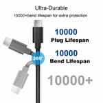 2 kpl USB C -kaapeli Type C -pikalatauskaapeli Samsung Galaxy A12 / A32 / A42 / A52 / A72 -nailon Android -puhelimen laturi (1 m, musta)