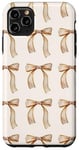 Coque pour iPhone 11 Pro Max Coquette Brown Nœuds Esthétique Beige Noeud