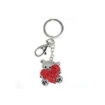 Nøkkelring bag charm bamse m/rødt hjerte