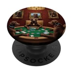 Dogs Playing Poker Chocolate Lab Labs Labrador Labradors Dog PopSockets Swappable PopGrip