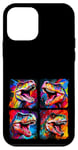 Coque pour iPhone 12 mini Dinosaure T Rex Pop Art Dessin Coloré Peinture