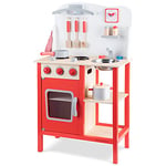 New Classic Toys- Friends Cuisine Bois Jeu d’Imitation Éducative pour Enfants Rouge, 1055