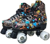 GYY Skates en Ligne Skates Roller Skates Adulte 4 Roues avec des Roues Allumées Roues Respirantes Skates À Rouleaux Confortables pour Filles Et Garçons (Color : Multi-Colored, Size : 39EU)