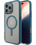 ZAGG Santa Cruz Snap Graphene-Reinforced Case for iPhone 16 Pro Max [6.9-Inch], MagSafe Compatible, Anti-Yellowing, Scratch-Resistant, Slim Design, Shockproof Phone Back Cover (Retro Blue)