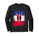 France Kenya Flag French Kenyan Shield And Spears Long Sleeve T-Shirt