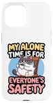 Coque pour iPhone 15 Mon temps seul, c'est pour la sécurité de tous - Funny Coffee Lover