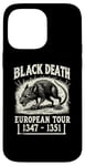 Coque pour iPhone 14 Pro Max Black Death European Tour Plague Rat Histoire médiévale